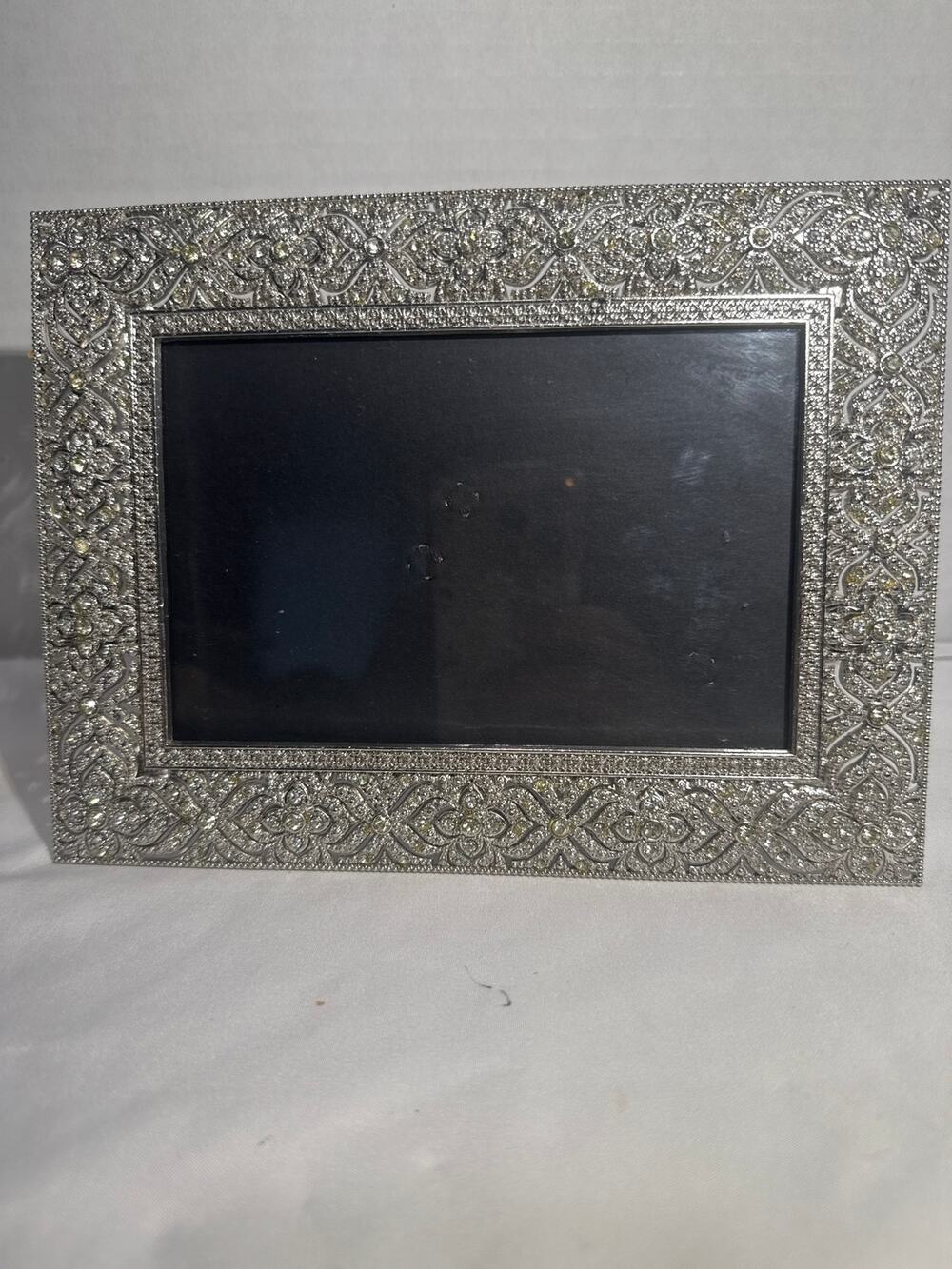 Sheffield Home 4x6 Picture Frame Ornate Silver Tone Rhinestone Filigree